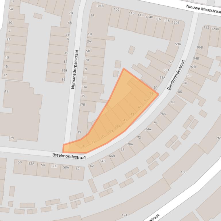 Kaart van postcodegebied 3114XM.