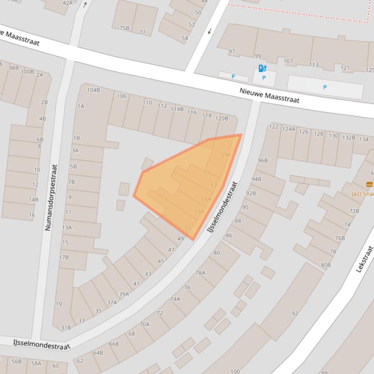 Kaart van postcodegebied 3114XN.