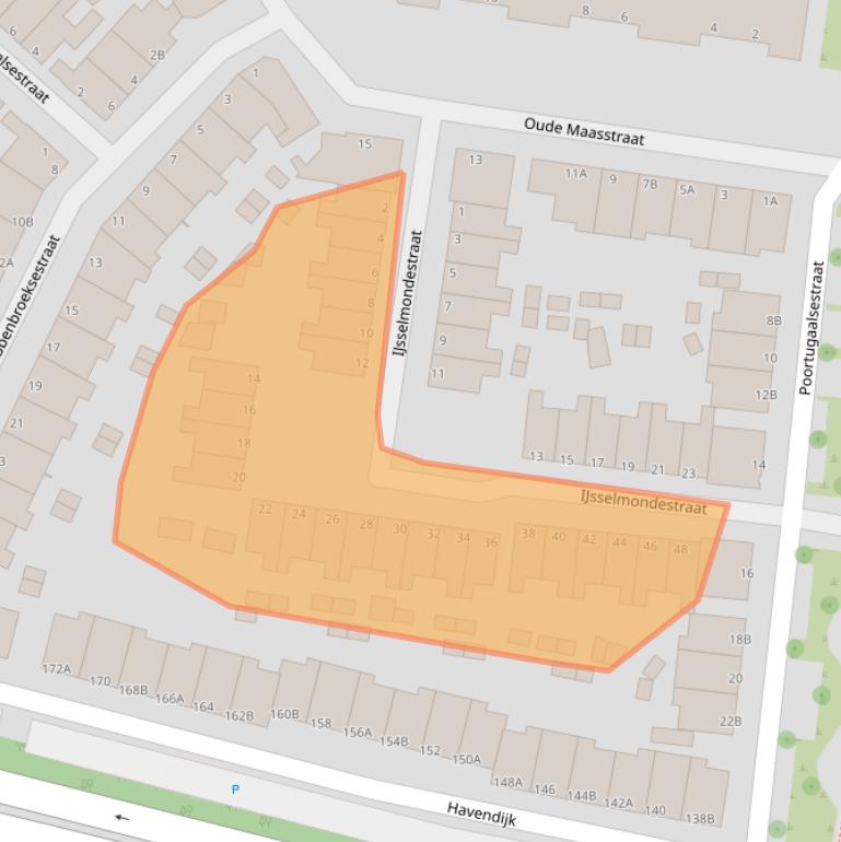 Kaart van postcodegebied 3114XP.
