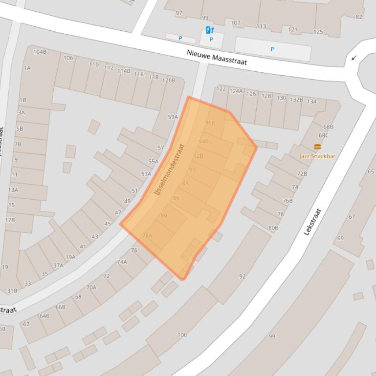 Kaart van postcodegebied 3114XS.