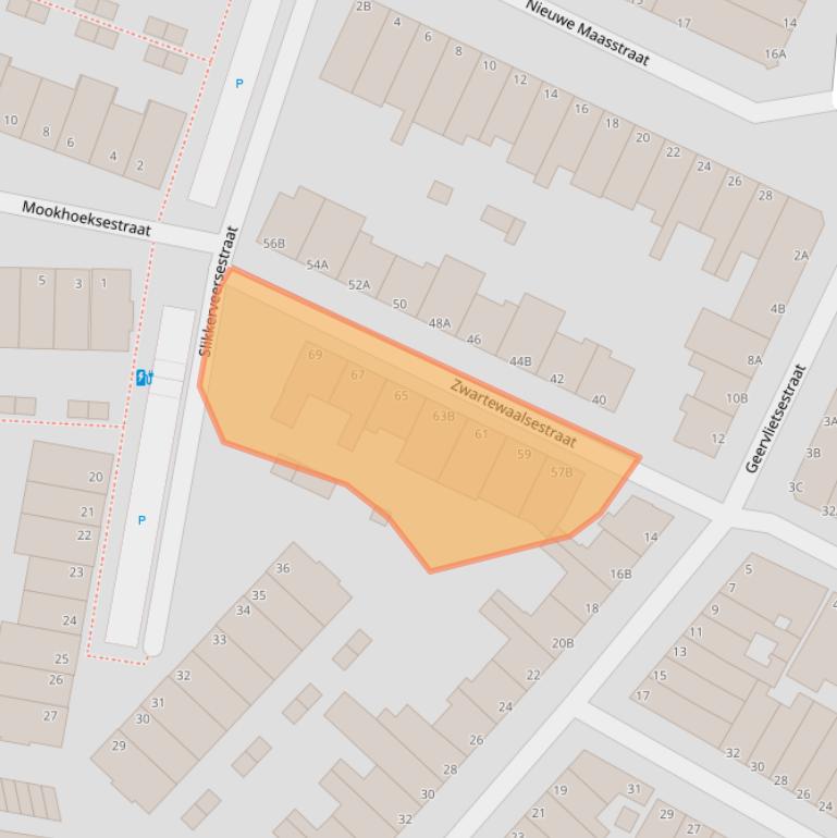 Kaart van postcodegebied 3114XW.