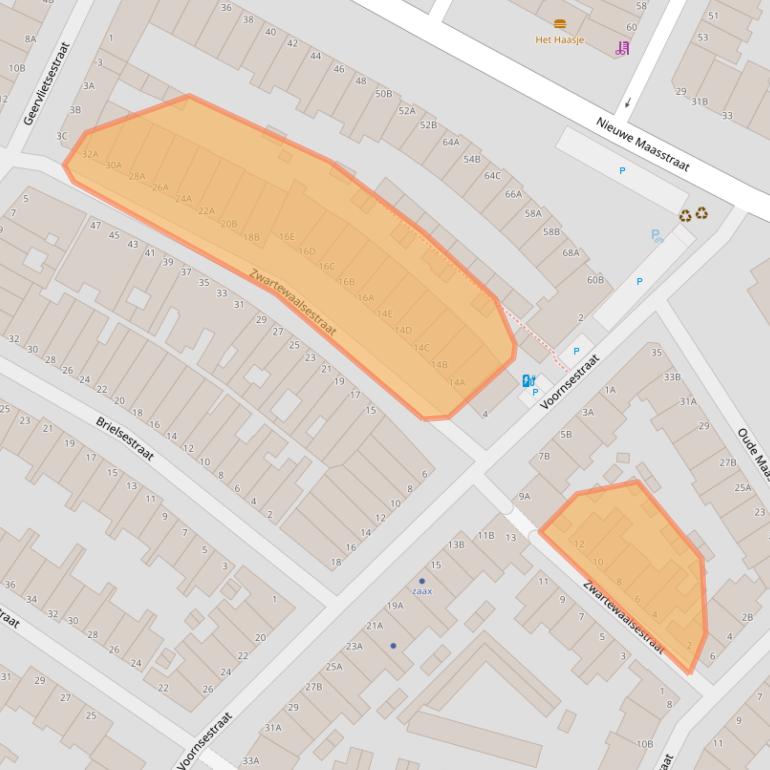 Kaart van postcodegebied 3114XX.