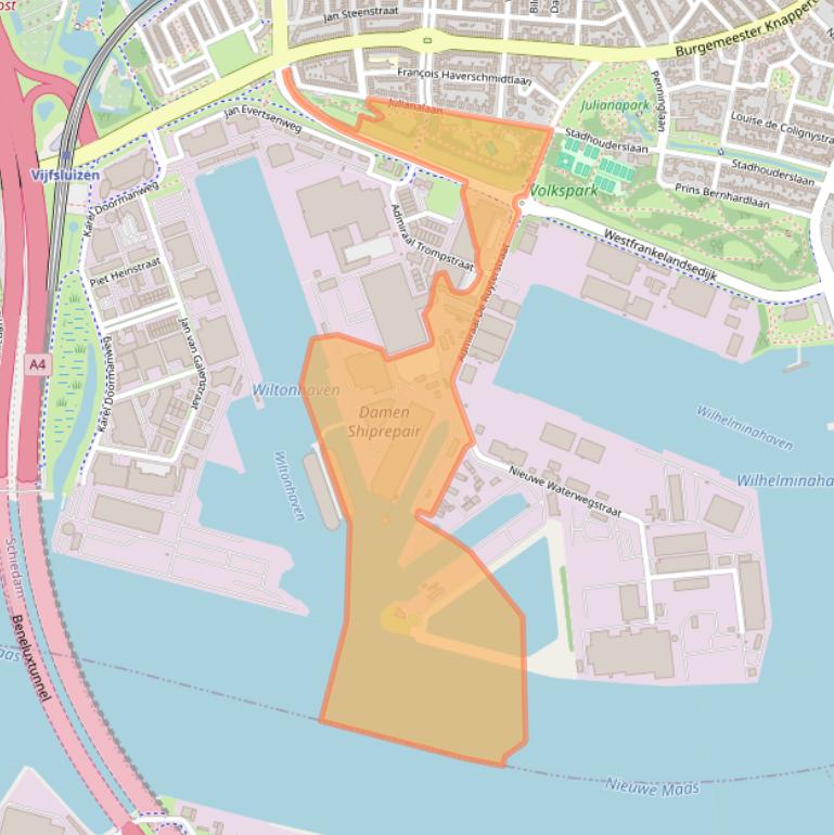 Kaart van postcodegebied 3115HB.