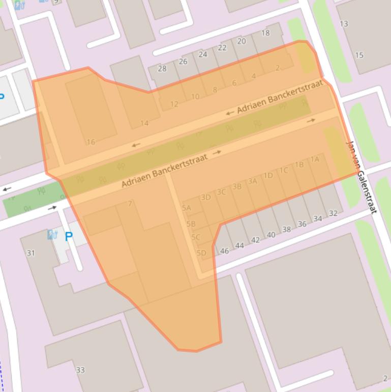 Kaart van postcodegebied 3115JE.