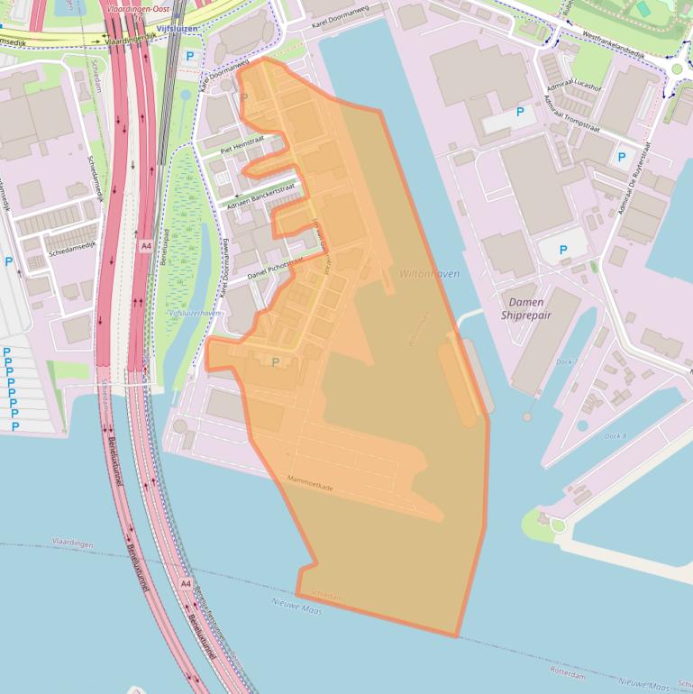 Kaart van postcodegebied 3115JG.