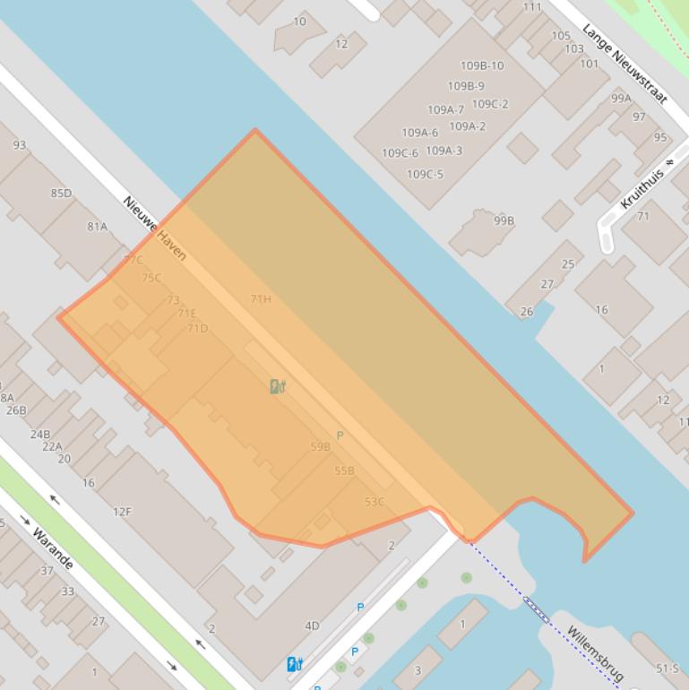 Kaart van postcodegebied 3116AA.