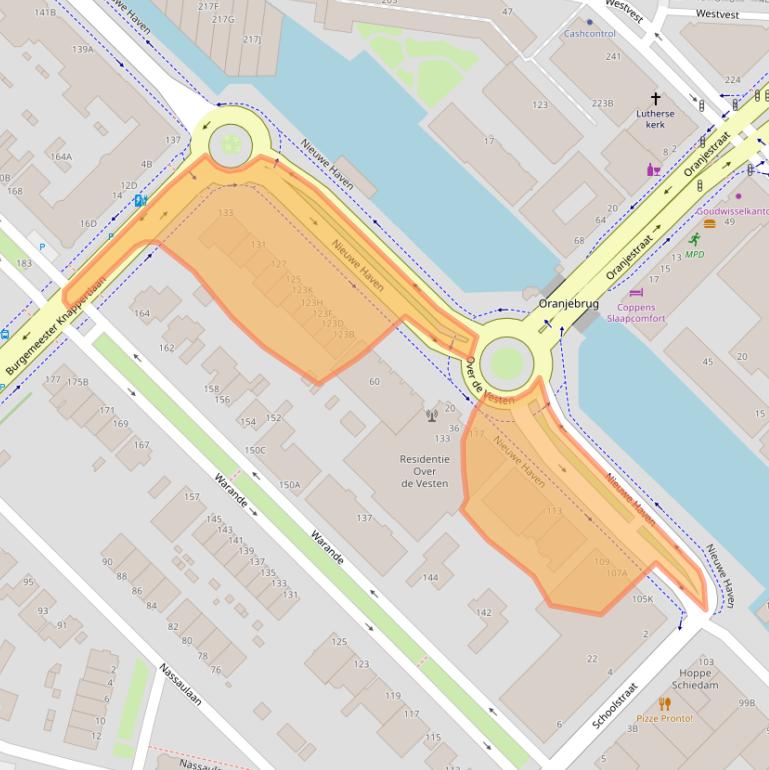 Kaart van postcodegebied 3116AC.