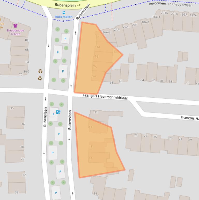 Kaart van postcodegebied 3116BM.