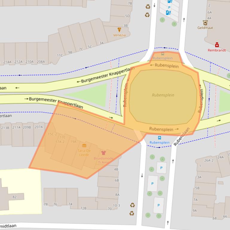 Kaart van postcodegebied 3116BP.