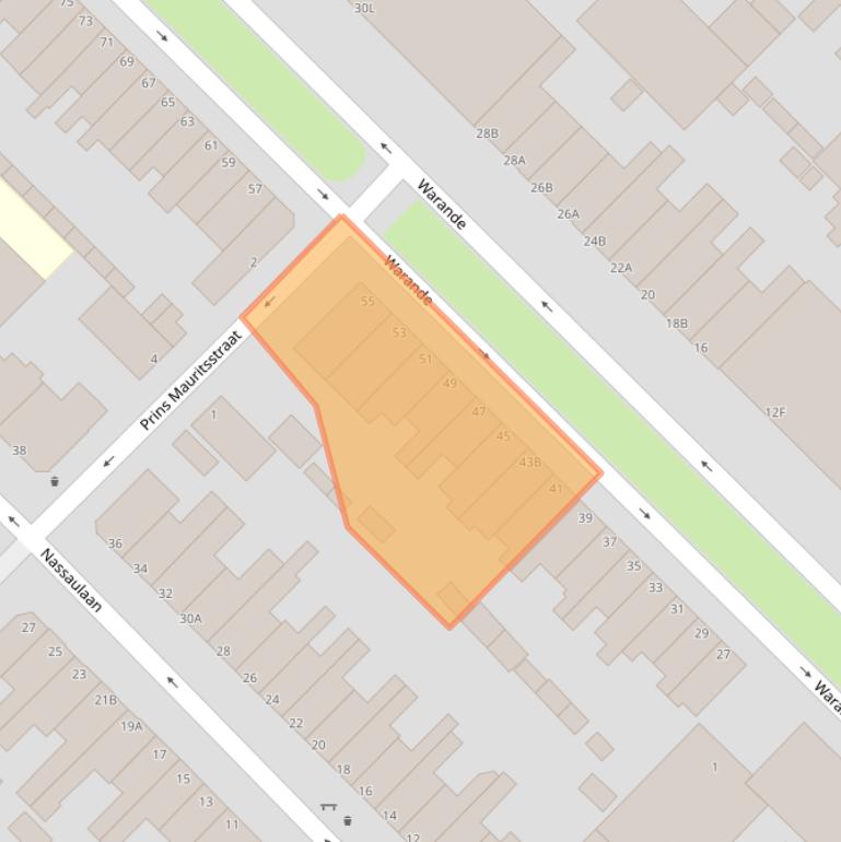 Kaart van postcodegebied 3116CB.