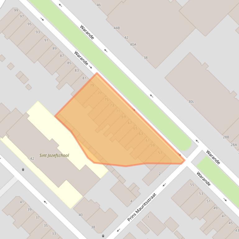 Kaart van postcodegebied 3116CC.