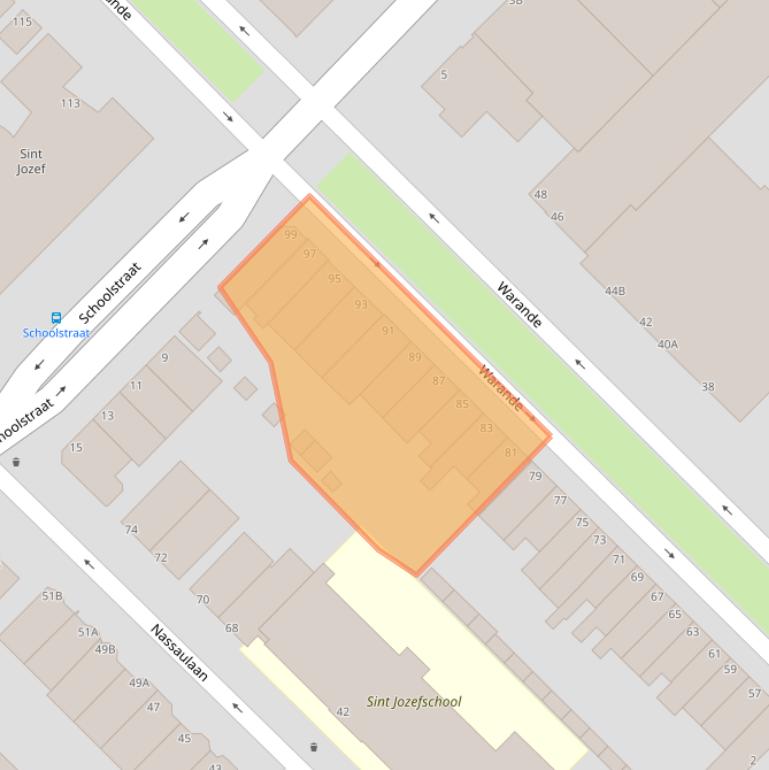 Kaart van postcodegebied 3116CD.