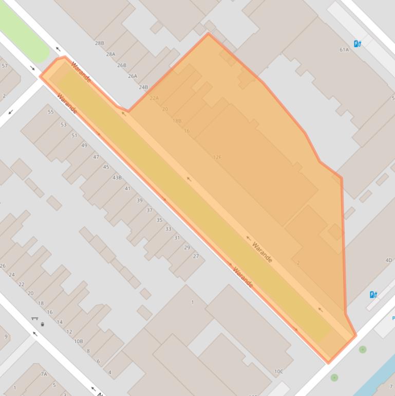 Kaart van postcodegebied 3116CG.