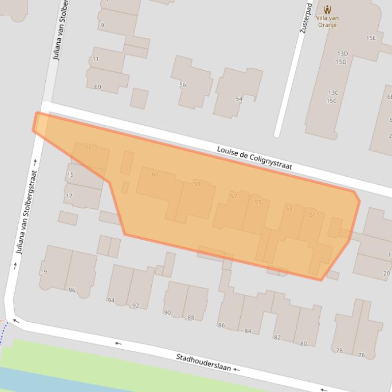 Kaart van postcodegebied 3116EJ.