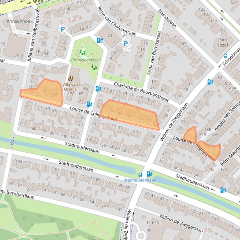 Kaart van postcodegebied 3116EL.