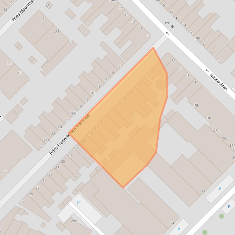 Kaart van postcodegebied 3116GA.