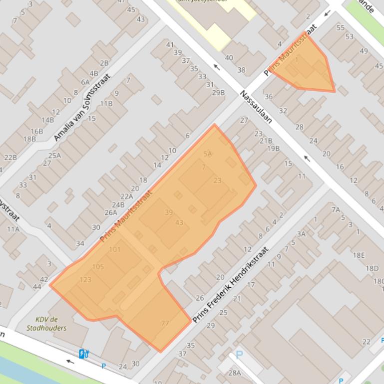 Kaart van postcodegebied 3116GE.