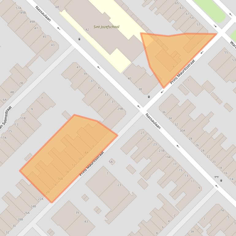 Kaart van postcodegebied 3116GG.