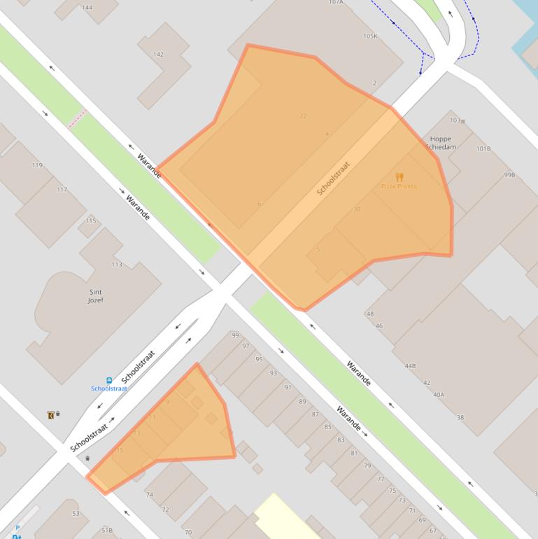 Kaart van postcodegebied 3116HJ.