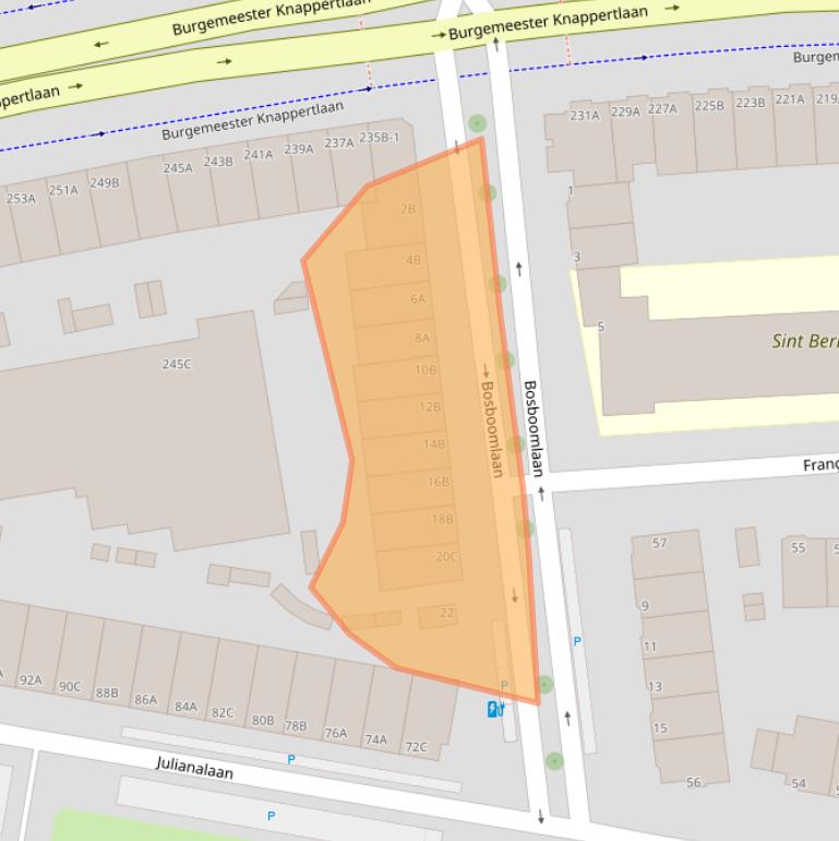 Kaart van postcodegebied 3116JC.