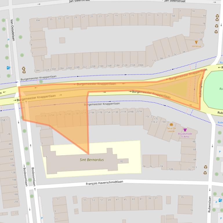 Kaart van postcodegebied 3116JE.