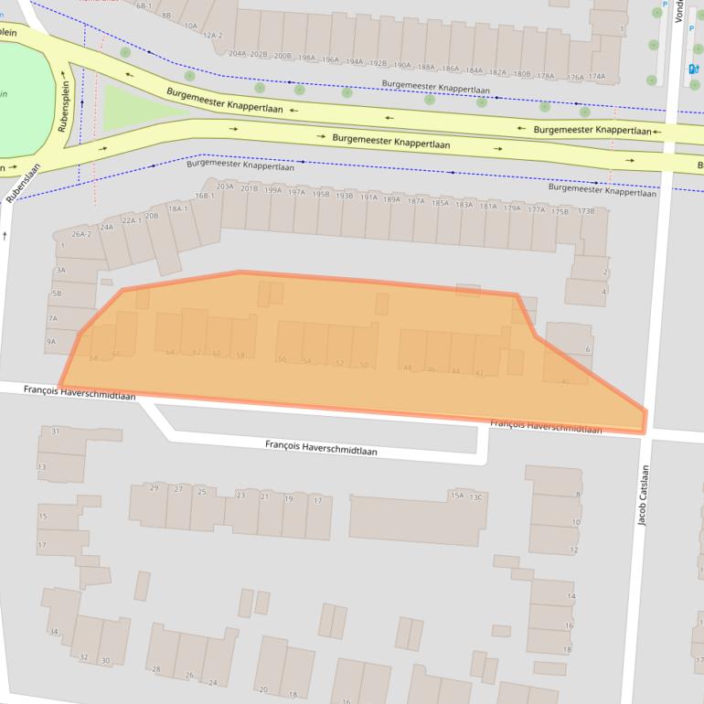 Kaart van postcodegebied 3116JN.