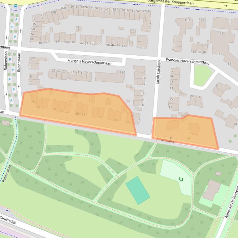 Kaart van postcodegebied 3116JR.