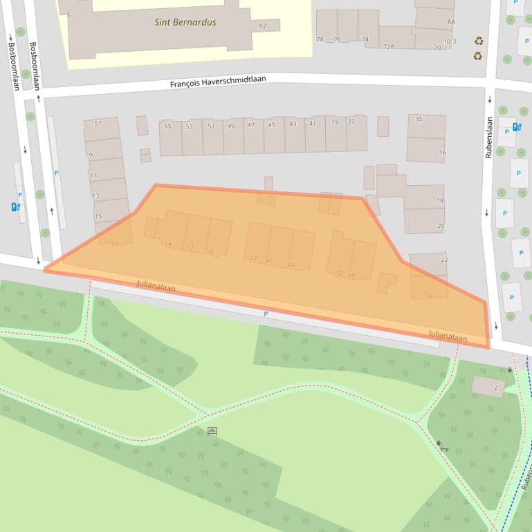 Kaart van postcodegebied 3116JS.