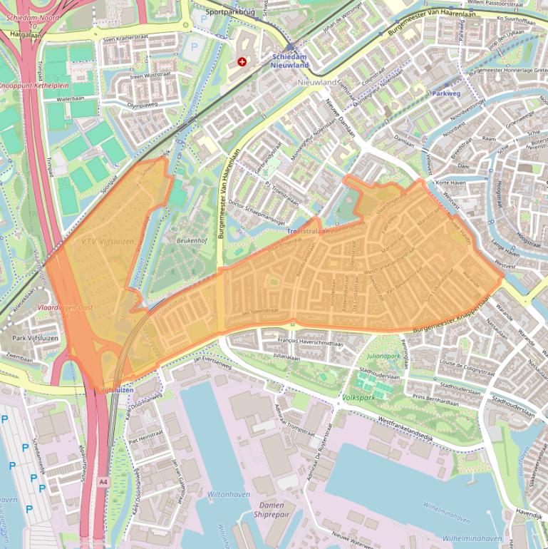 Kaart van postcodegebied 3117.