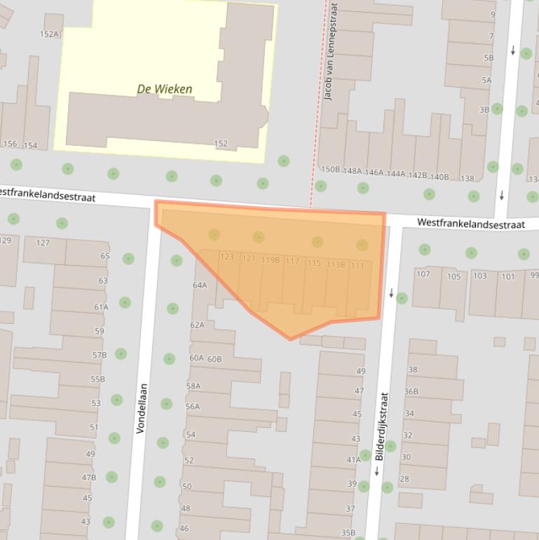 Kaart van postcodegebied 3117AN.