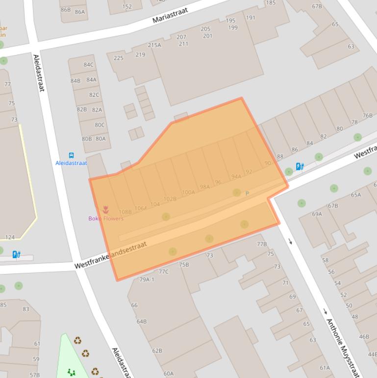 Kaart van postcodegebied 3117AW.