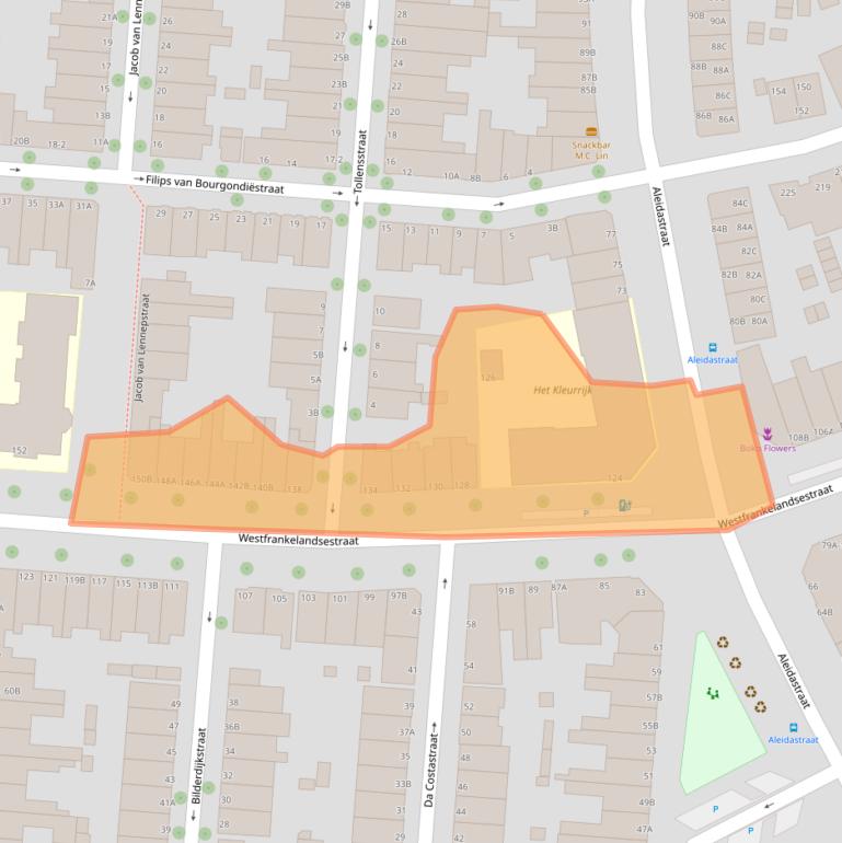 Kaart van postcodegebied 3117AX.
