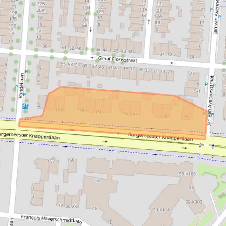 Kaart van postcodegebied 3117BE.