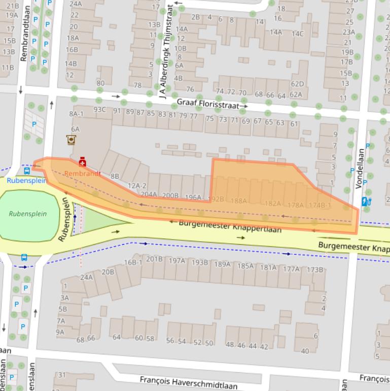 Kaart van postcodegebied 3117BG.