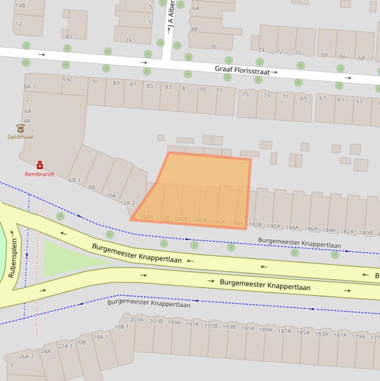 Kaart van postcodegebied 3117BH.