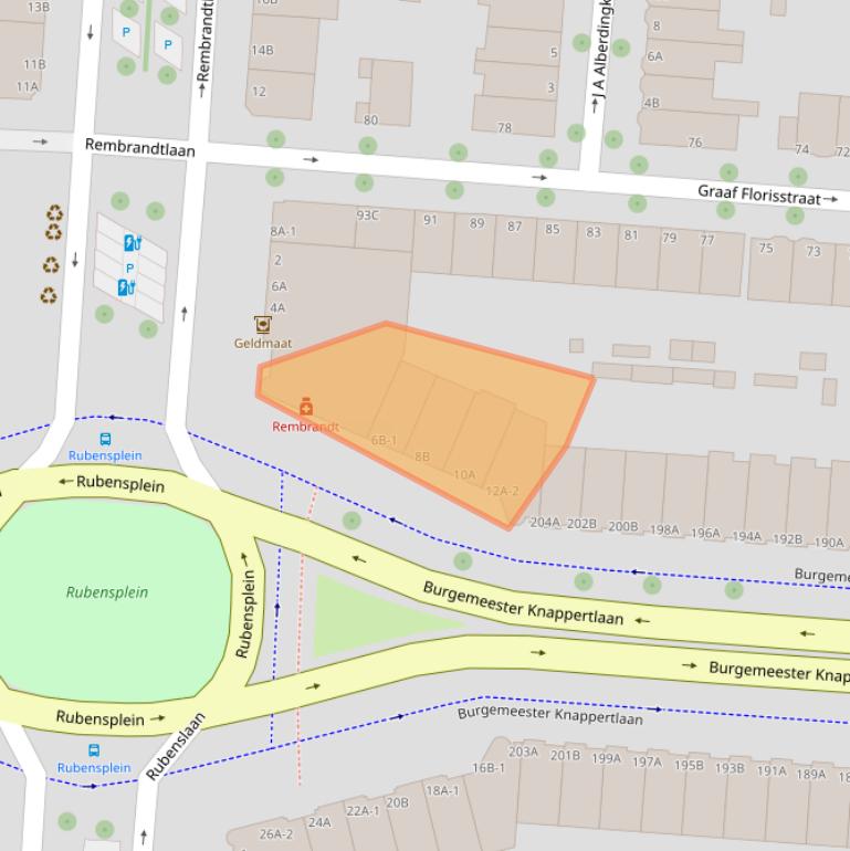 Kaart van postcodegebied 3117BK.