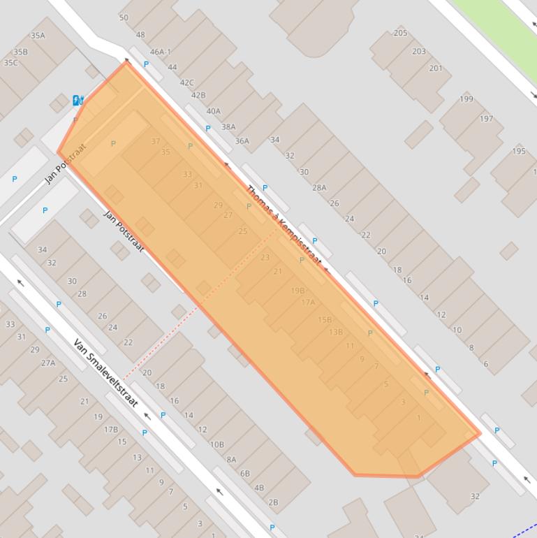 Kaart van postcodegebied 3117CA.