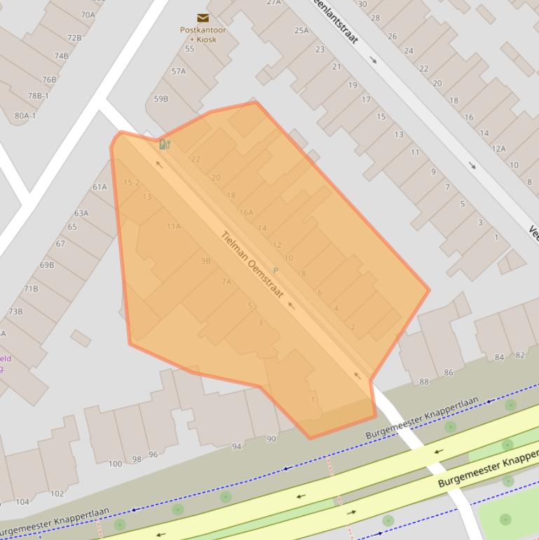 Kaart van postcodegebied 3117CD.