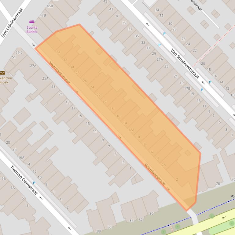 Kaart van postcodegebied 3117CK.