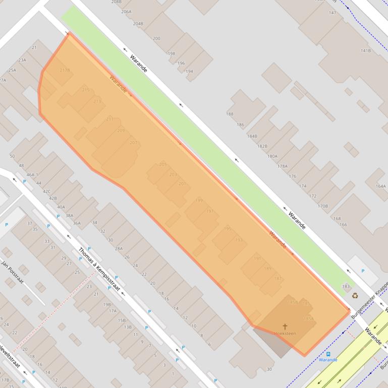 Kaart van postcodegebied 3117CL.