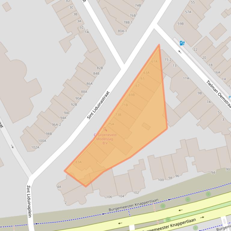 Kaart van postcodegebied 3117CR.