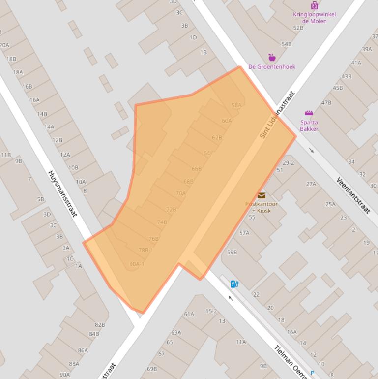 Kaart van postcodegebied 3117CV.