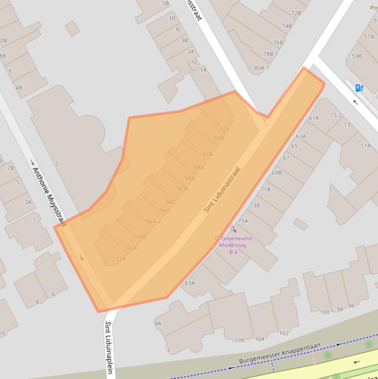 Kaart van postcodegebied 3117CW.