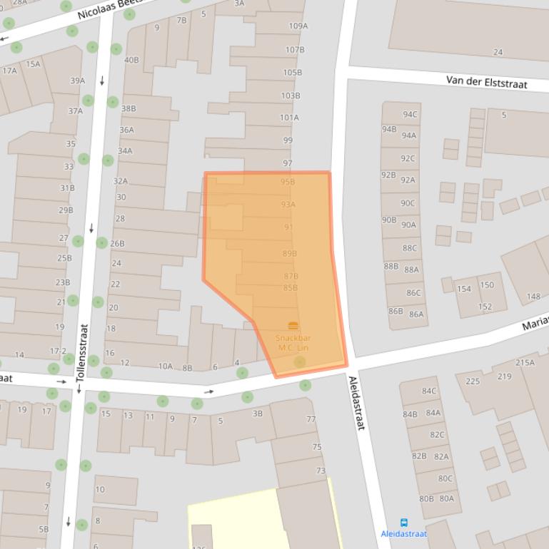 Kaart van postcodegebied 3117DC.