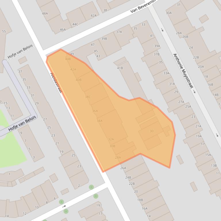 Kaart van postcodegebied 3117DH.