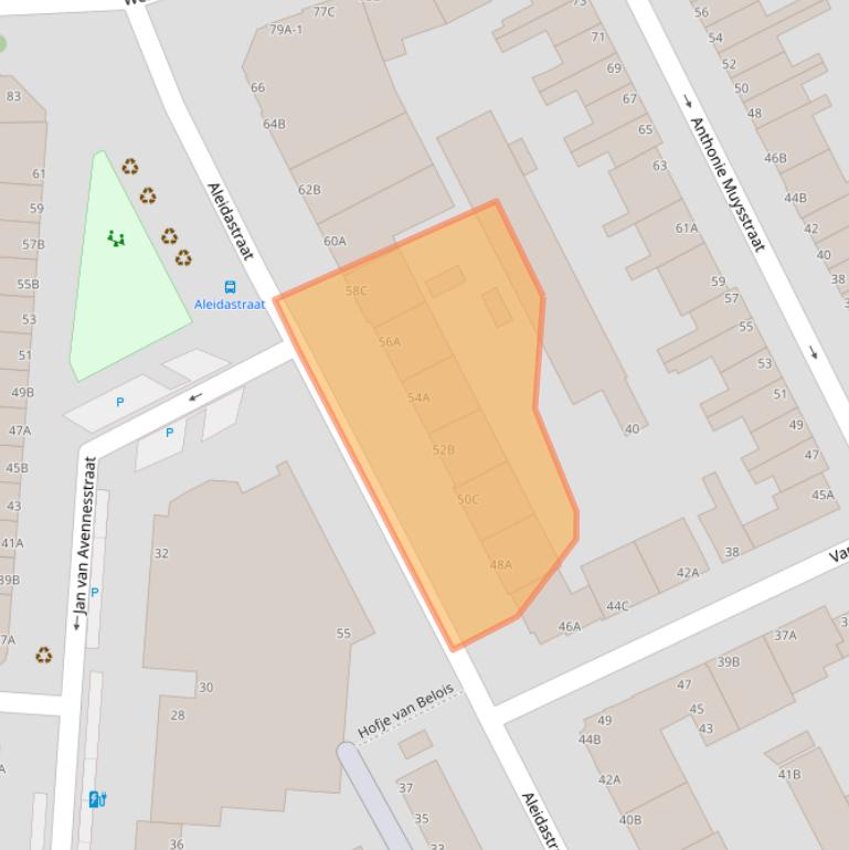 Kaart van postcodegebied 3117DJ.