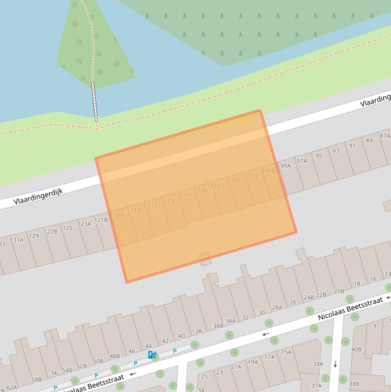 Kaart van postcodegebied 3117EG.