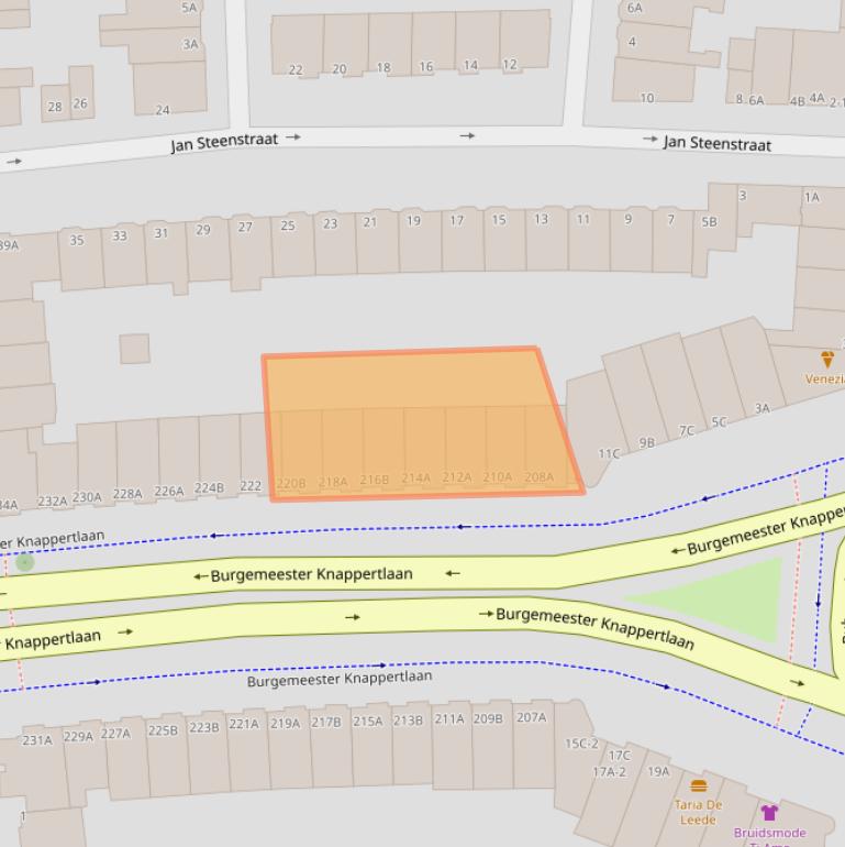Kaart van postcodegebied 3117JA.