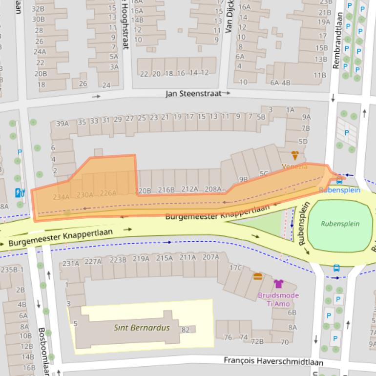 Kaart van postcodegebied 3117JB.
