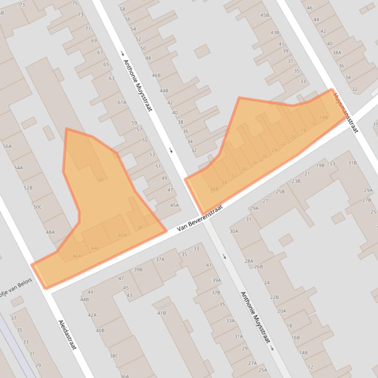Kaart van postcodegebied 3117KW.